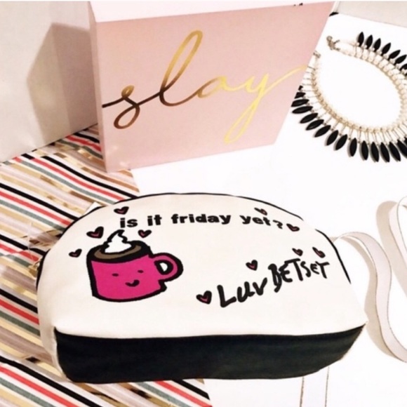 Betsey Johnson Handbags - Betsey Johnson Is it Friday clutch makeup bag